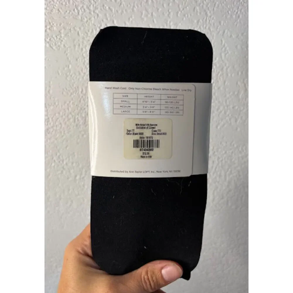 NWT LOFT Black Opaque Tights Size Small